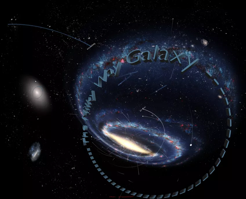 Simulated image of the Milky Way Galaxy.
